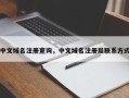 中文域名注册查询，中文域名注册局联系方式
